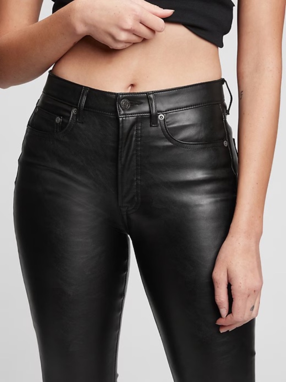 Gap Vintage Slim High Rise Faux Leather Pants Black 30/10S